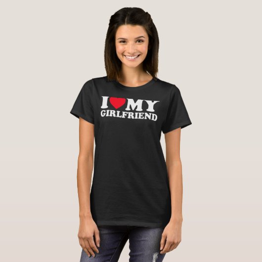 私は私のGF Iハート私のガールフレンドGFカップルMatc Tシャツ (正面フル)