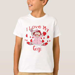 私は私のGigiの縫いぐるみ人形及びハートを愛します Tシャツ