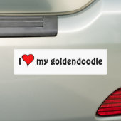 私は私のGoldendoodleを愛します バンパーステッカー (車上)