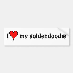 私は私のGoldendoodleを愛します バンパーステッカー