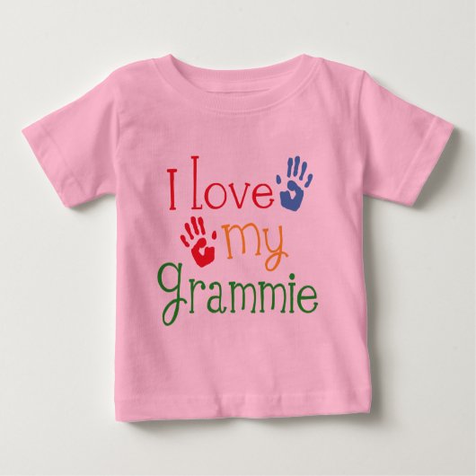 私は私のGrammie Handprintsを愛します ベビーTシャツ (正面)