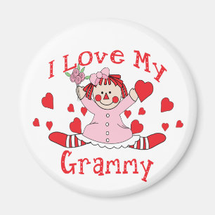 私は私のGrammyの縫いぐるみ人形及びハートを愛します マグネット