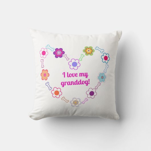 私は私のgranddogの装飾用クッションを愛します クッション (正面)
