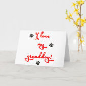 私は私のGranddogを愛します! カード (黄色い花)