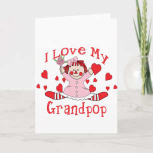 私は私のGrandpopの縫いぐるみ人形及びハートを愛します カード