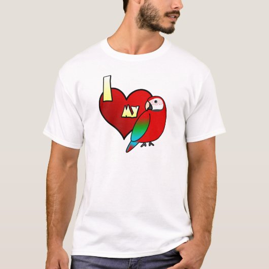 私は私のGreenwingのコンゴウインコのTシャツを愛します Tシャツ (正面)
