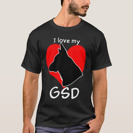 私は私のGSDを愛します! -暗闇 Tシャツ (正面)