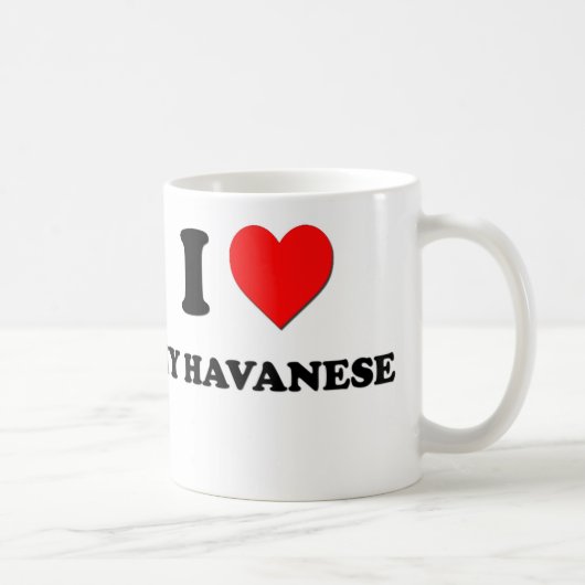 私は私のHavaneseを愛します コーヒーマグカップ (右)