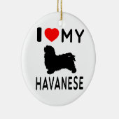 私は私のHavaneseを愛します セラミックオーナメント (右)