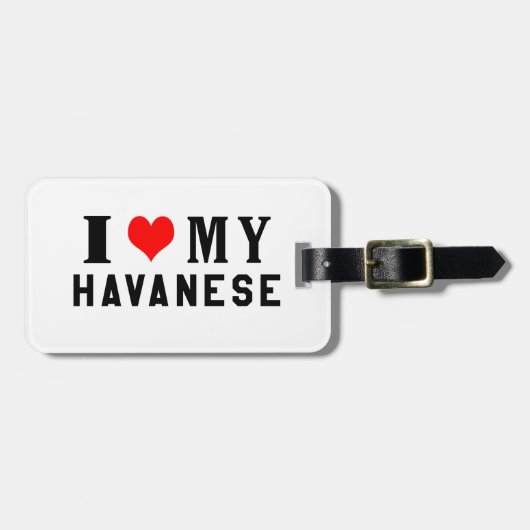 私は私のHavaneseを愛します ラゲッジタグ (正面横)