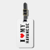 私は私のHavaneseを愛します ラゲッジタグ (正面縦)