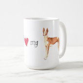 私は私のIbizan猟犬を愛します コーヒーマグカップ (正面右)