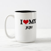 私は私のJUJUを愛します ツートーンマグカップ (左)