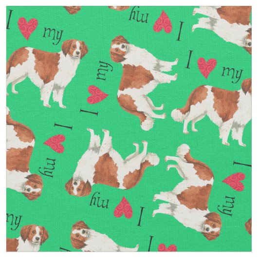 私は私のKooikerhondjeが大好き ファブリック (クローズアップ)