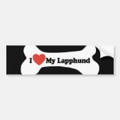 私は私のLapphund -犬用の骨--を愛します バンパーステッカー (正面)