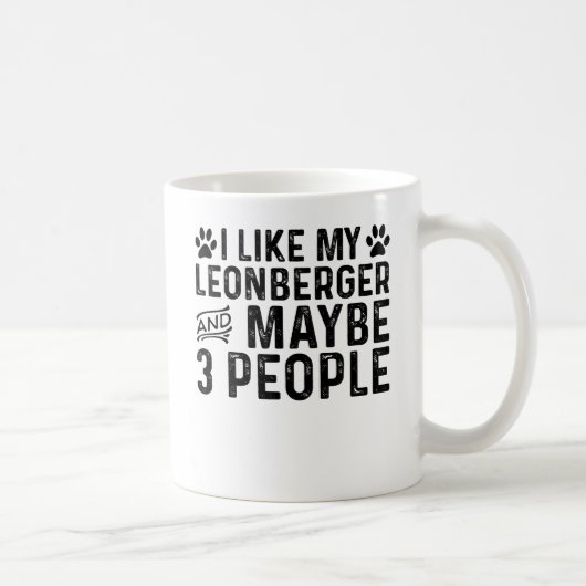 私は私のLeonbergerと3人が好き コーヒーマグカップ (右)