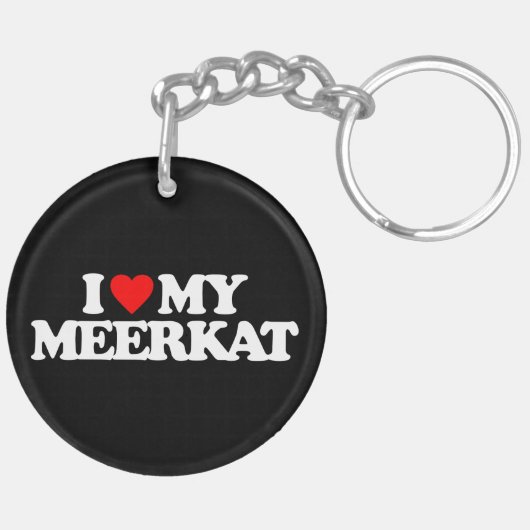 私は私のMEERKATを愛します キーホルダー (裏面左)