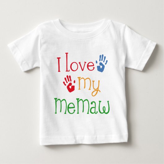 私は私のMemaw Handprintsを愛します ベビーTシャツ (正面)