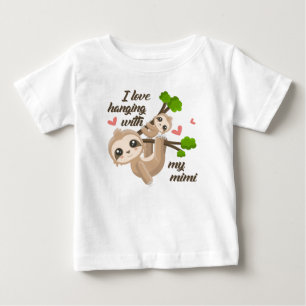 私は私のMimiとつるすことを愛します ベビーTシャツ