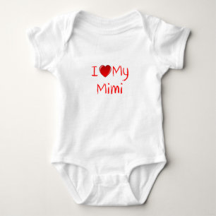 私は私のMimi枚の乳児及び幼児のTシャツを愛します ベビーボディスーツ