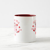 私は私のMimi縫いぐるみ人形及びハートを愛します ツートーンマグカップ (中央)