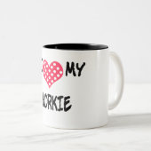 私は私のMorkieを愛します ツートーンマグカップ (正面右)