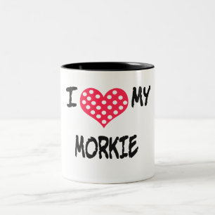 私は私のMorkieを愛します ツートーンマグカップ