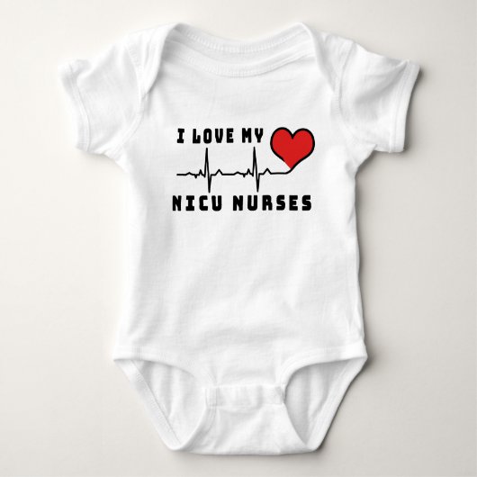 私は私のNICUのナースの心拍を愛します ベビーボディスーツ (正面)