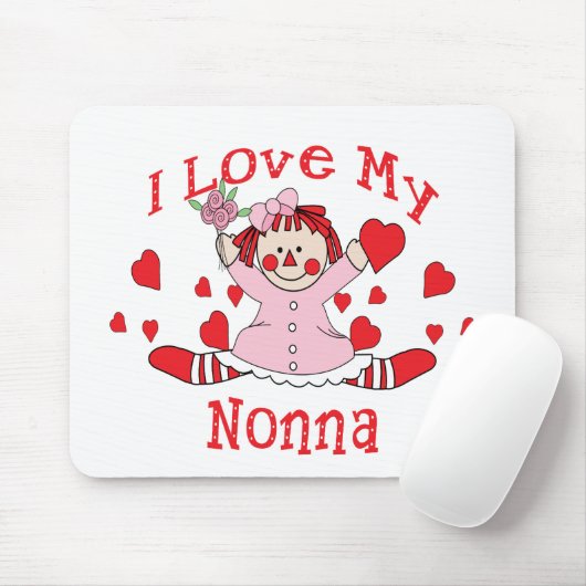 私は私のNonnaの縫いぐるみ人形及びハートを愛します マウスパッド (マウス)