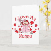 私は私のNonnoの縫いぐるみ人形及びハートを愛します カード (黄色い花)