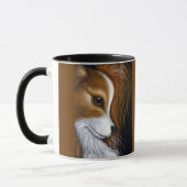 私は私のPAPILLONのマグを愛します マグカップ (左)