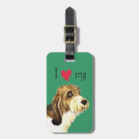 私は私のPBGVを愛します ラゲッジタグ (正面縦)