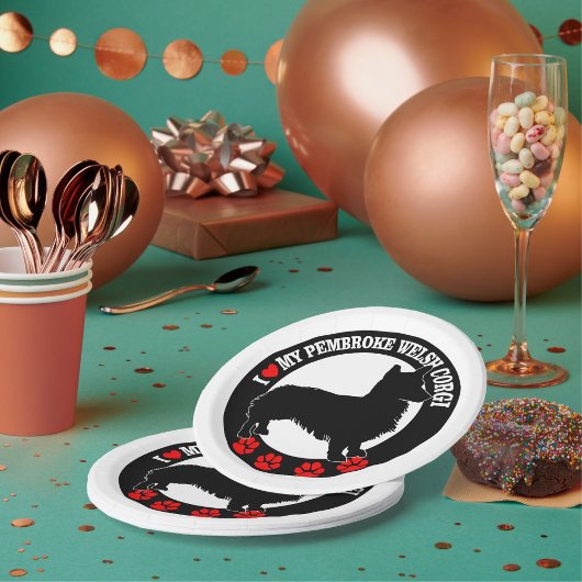私は私のPembrokeウェルシュコーギー紙プレート ペーパープレート