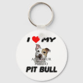 私は私のPIT牛が大好き – 自分の写真を追加 – KEYCHAIN キーホルダー (正面)
