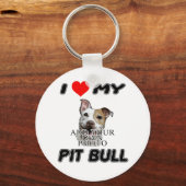 私は私のPIT牛が大好き – 自分の写真を追加 – KEYCHAIN キーホルダー (正面)