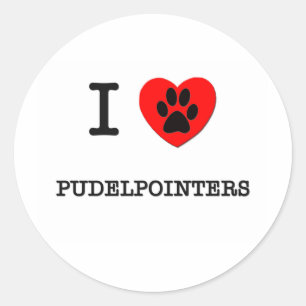 私は私のPUDELPOINTERSを愛します ラウンドシール