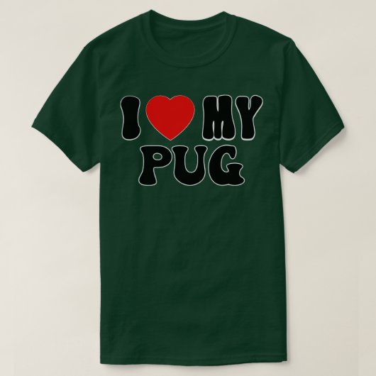 私は私のpug愛の愛の犬のオーナーギフトのためにpug恋人 tシャツ (デザイン正面)