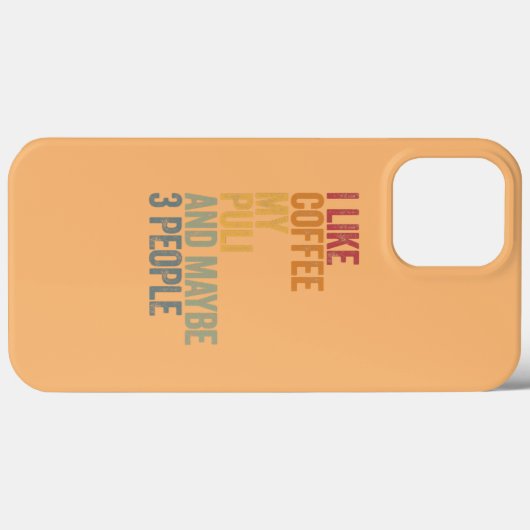 私は私のPuliと多分3人のヴィンテージをコーヒーが好き Case-Mate iPhoneケース (裏面 (横))