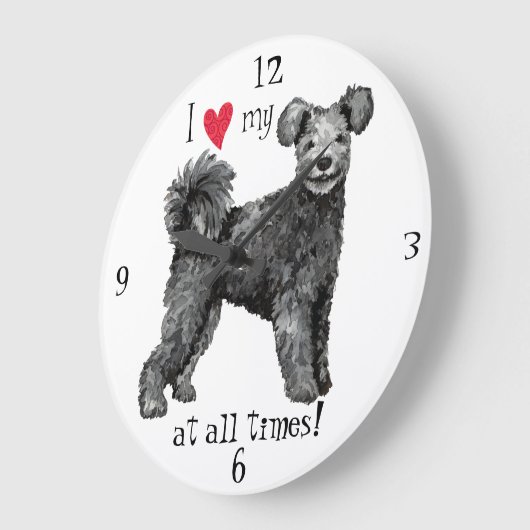 私は私のPumiを愛します ラージ壁時計 (傾斜)