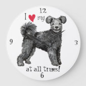 私は私のPumiを愛します ラージ壁時計 (正面)