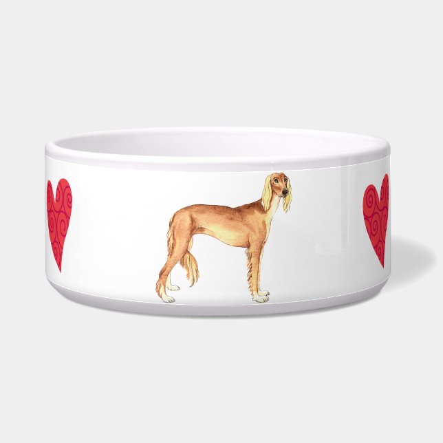 私は私のSalukiを愛します ボウル (右)