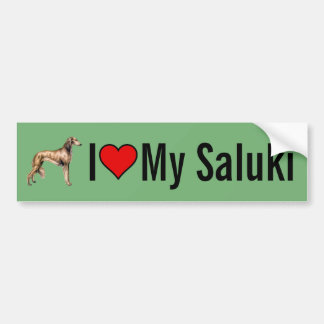 私は私のSaluki犬のバンパーステッカーを愛します バンパーステッカー