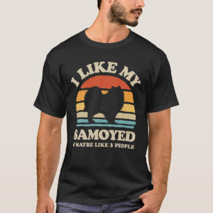 私は私のsamoyedが好き、おそらく3人の犬の愛が好き tシャツ