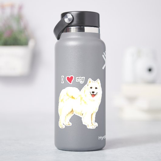 私は私のSamoyedビニールのステッカーが大好き シール (HydroFlask)