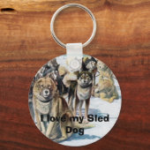 私は私のSled Dog Keychainが大好き キーホルダー (正面)