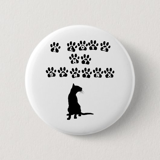 私は私のSphynxを愛します--黒い文字 缶バッジ (正面)