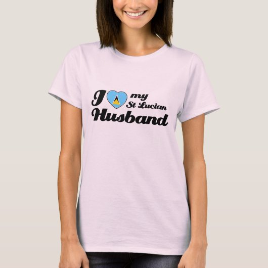私は私のSt Lucianの夫を愛します Tシャツ (正面)