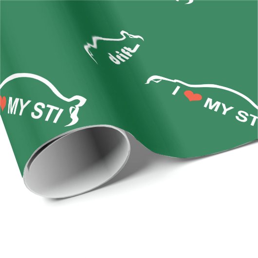 私は私のSTI - Subaruの漂流のシルエット--を愛します ラッピングペーパー (ロールコーナー)