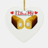 私は私のTwinkiesのクリスマスのオーナメントを愛します セラミックオーナメント (正面)