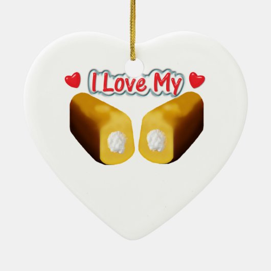 私は私のTwinkiesのクリスマスのオーナメントを愛します セラミックオーナメント (裏面)